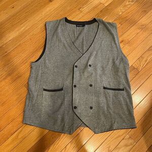 Paul Fredrick Men's Double Breasted Gray Vest XL Business Classic
